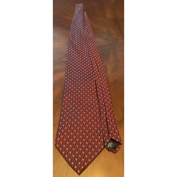 Club Room Burgundy 100% Silk Men’s Neck Tie Made In Usa - Picture 3 of 10